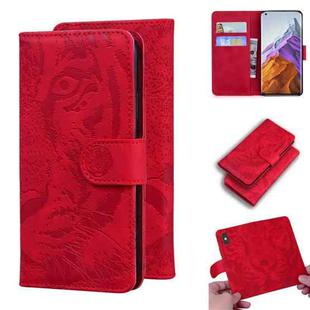 For Xiaomi Mi 11 Pro Tiger Embossing Pattern Horizontal Flip Leather Case with Holder & Card Slots & Wallet(Red)