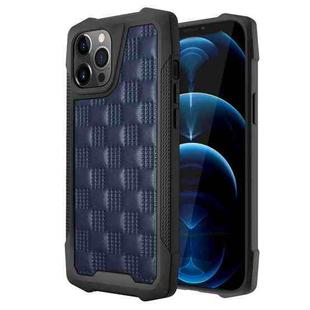 For iPhone 12 Pro Max 3D Embossed PU + PC + TPU Skidproof Shockproof Case(Blue)