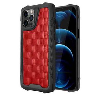 For iPhone 12 Pro Max 3D Embossed PU + PC + TPU Skidproof Shockproof Case(Red)