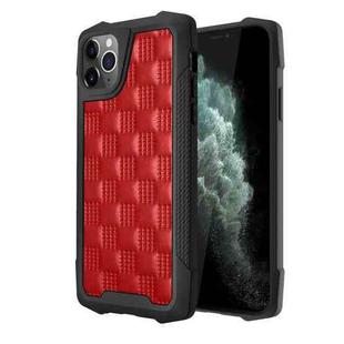 For iPhone 11 Pro 3D Embossed PU + PC + TPU Skidproof Shockproof Case (Red)