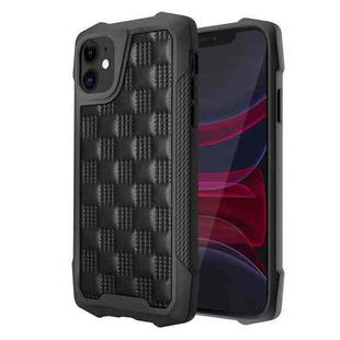 For iPhone 11 3D Embossed PU + PC + TPU Skidproof Shockproof Case (Black)