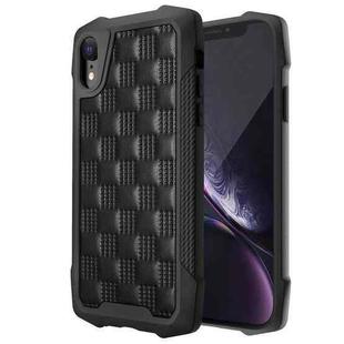 For iPhone XR 3D Embossed PU + PC + TPU Skidproof Shockproof Case(Black)
