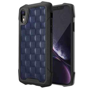 For iPhone XR 3D Embossed PU + PC + TPU Skidproof Shockproof Case(Blue)