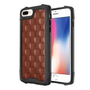 3D Embossed PU + PC + TPU Skidproof Shockproof Case For iPhone 8 Plus / 7 Plus / 6s Plus / 6 Plus(Brown)