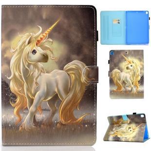 For iPad 10.2 2021 / 2020 / 2019 Colored Drawing Horizontal Flip Leather Case with Holder & Card Slots & Pen Slot & Sleep / Wake-up Function(Unicorn)