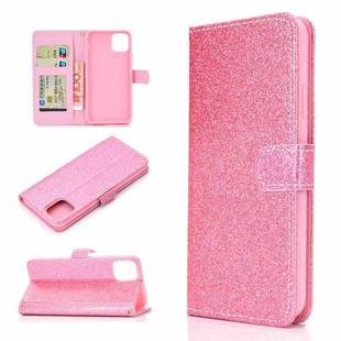 For Samsung Galaxy A22 5G Glitter Powder Horizontal Flip Leather Case with Card Slots & Holder & Photo Frame & Wallet(Pink)