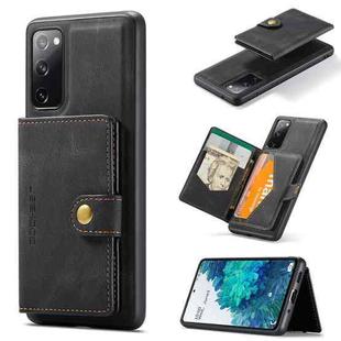 For Samsung Galaxy S20 FE JEEHOOD Retro Magnetic Detachable Protective Case with Wallet & Card Slot & Holder(Black)