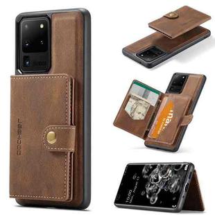 For Samsung Galaxy S20 Ultra 5G JEEHOOD Retro Magnetic Detachable Protective Case with Wallet & Card Slot & Holder(Brown)