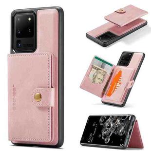 For Samsung Galaxy S20 Ultra 5G JEEHOOD Retro Magnetic Detachable Protective Case with Wallet & Card Slot & Holder(Pink)