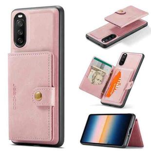 For Sony Xperia 10 III JEEHOOD Retro Magnetic Detachable Protective Case with Wallet & Card Slot & Holder(Pink)