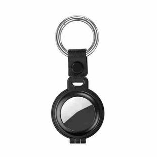 Shockproof Anti-scratch Aluminum Alloy Case Cover with Keychain Ring Loop For AirTag(Black Obsidian)