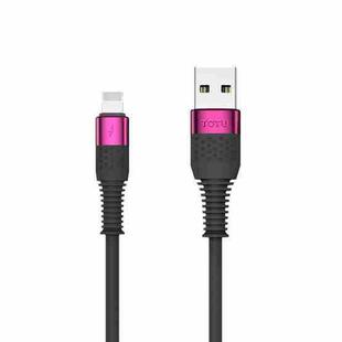 TOTUDESIGN BL-012 Dyson Series 3A USB to 8 Pin Silicone Data Cable for iPhone, iPad, Length: 1.2m(Purple Red)