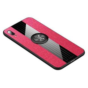 For Huawei Enjoy 9 XINLI Stitching Cloth Textue Shockproof TPU Protective Case with Ring Holder(Red)