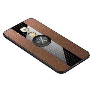 For Huawei Maimang 5 XINLI Stitching Cloth Textue Shockproof TPU Protective Case with Ring Holder(Brown)