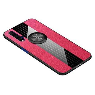 For Huawei Honor 20 XINLI Stitching Cloth Textue Shockproof TPU Protective Case with Ring Holder(Red)