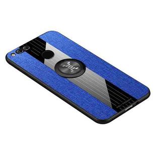 For Huawei Honor 7X XINLI Stitching Cloth Textue Shockproof TPU Protective Case with Ring Holder(Blue)
