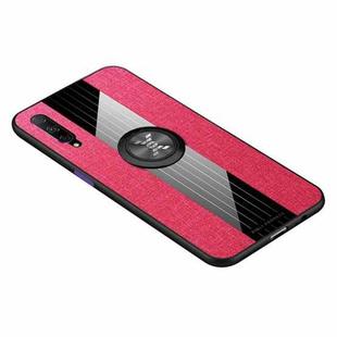 For Huawei Honor 9X Pro XINLI Stitching Cloth Textue Shockproof TPU Protective Case with Ring Holder(Red)