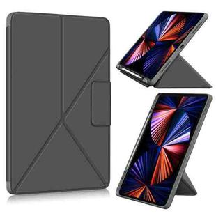 For iPad Pro 12.9 2022 / 2021 Multi-folding Horizontal Flip PU Leather Shockproof Tablet Case with Holder & Sleep / Wake-up Function(Grey)
