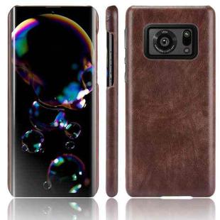 For Sharp Aquos R6 SH-51B Shockproof Litchi Texture PC + PU Case(Brown)