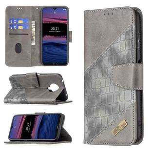 For Nokia G20 / G10 Matching Color Crocodile Texture Horizontal Flip PU Leather Case with Wallet & Holder & Card Slots(Grey)