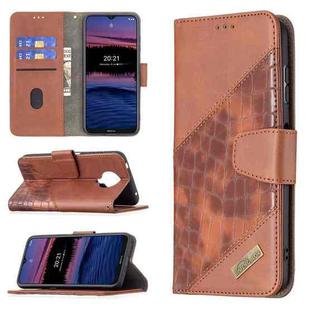 For Nokia G20 / G10 Matching Color Crocodile Texture Horizontal Flip PU Leather Case with Wallet & Holder & Card Slots(Brown)