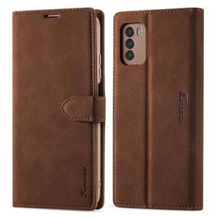 For Xiaomi Poco M3 / Redmi 9T / 9 Power Forwenw F1 Series Matte Strong Magnetism Horizontal Flip Leather Case with Holder & Card Slots & Wallet & Photo Frame(Brown)