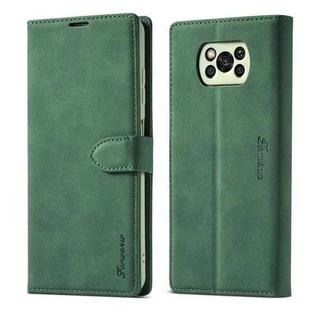 For Xiaomi Poco X3 / X3 NFC / X3 Pro Forwenw F1 Series Matte Strong Magnetism Horizontal Flip Leather Case with Holder & Card Slots & Wallet & Photo Frame(Green)