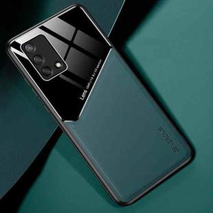 For OPPO A74 4G All-inclusive Leather + Organic Glass Protective Case with Metal Iron Sheet(Green)