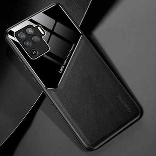 For OPPO F19 Pro / A94 4G All-inclusive Leather + Organic Glass Protective Case with Metal Iron Sheet(Black)