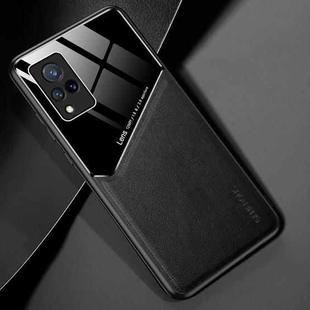 For vivo V21 All-inclusive Leather + Organic Glass Protective Case with Metal Iron Sheet(Black)