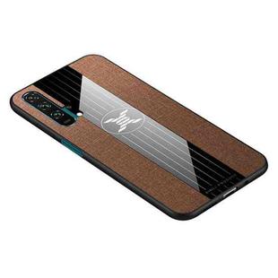 For Huawei Honor 20 Pro XINLI Stitching Cloth Textue Shockproof TPU Protective Case(Brown)