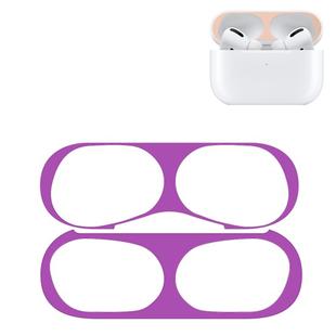 For Apple AirPods Pro Wireless Earphone Protective Case Metal Protective Sticker(Purple)
