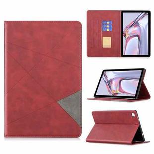 For Samsung Galaxy Tab A7 10.4 (2020) Rhombus Texture Horizontal Flip Magnetic Leather Case with Holder & Card Slots(Red)