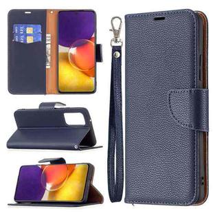 For Samsung Galaxy A82 5G Litchi Texture Pure Color Horizontal Flip Leather Case with Holder & Card Slots & Wallet & Lanyard(Dark Blue)