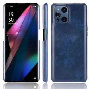 For OPPO Find X3 / X3 Pro Shockproof Litchi Texture PC + PU Case(Blue)