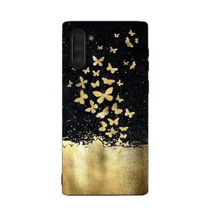 For Galaxy Note 10 Painted Pattern Soft TPU Protective Case(Gold Butterfly)