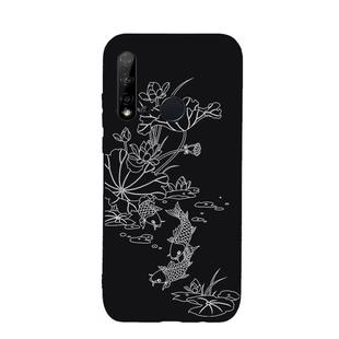 For Huawei Nova 5i Painted Pattern Soft TPU Protective Case(Lotus Pond)