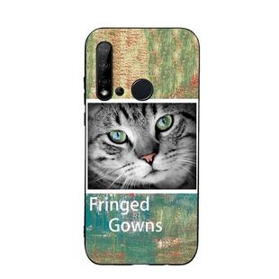 For Huawei Nova 5i Painted Pattern Soft TPU Protective Case(Cat)