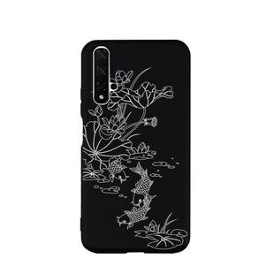 For Huawei Honor 20 Painted Pattern Soft TPU Protective Case(Lotus Pond)