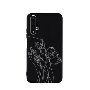 For Huawei Honor 20 Painted Pattern Soft TPU Protective Case(Five Hands)