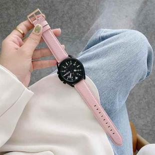For Samsung Galaxy Watch 42mm Sewing Litchi Texture Leather Watch Band(Pink)