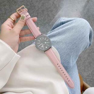 For Samsung Galaxy Watch 46mm Sewing Litchi Texture Leather Watch Band(Pink)