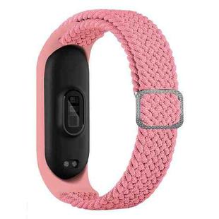 For Xiaomi Mi Band 6 / 5  / 4 / 3 Adjustable Nylon Braided Elasticity Watch Band(Pink)