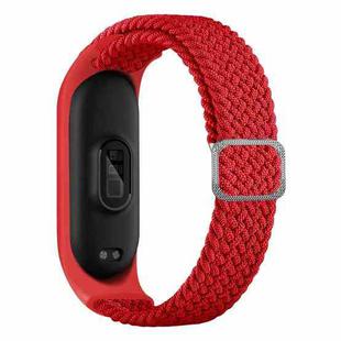 For Xiaomi Mi Band 6 / 5  / 4 / 3 Adjustable Nylon Braided Elasticity Watch Band(Red)