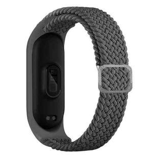 For Xiaomi Mi Band 6 / 5  / 4 / 3 Adjustable Nylon Braided Elasticity Watch Band(Grey)