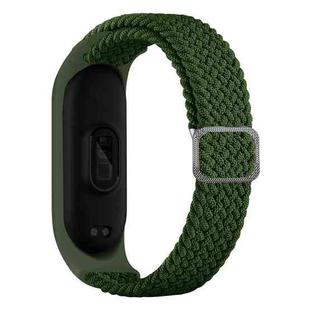 For Xiaomi Mi Band 6 / 5  / 4 / 3 Adjustable Nylon Braided Elasticity Watch Band(Green)