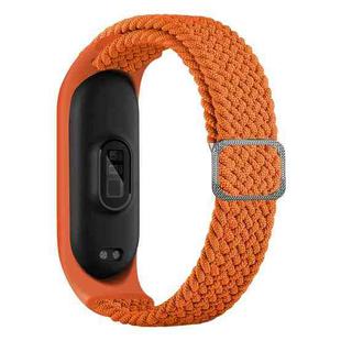 For Xiaomi Mi Band 6 / 5  / 4 / 3 Adjustable Nylon Braided Elasticity Watch Band(Orange)
