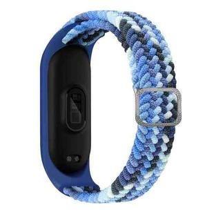 For Xiaomi Mi Band 6 / 5  / 4 / 3 Adjustable Nylon Braided Elasticity Watch Band (Colorful Blue)
