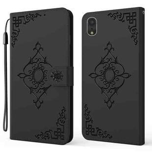 Embossed Fortune Flower Pattern Horizontal Flip Leather Case with Holder & Card Slot & Wallet & Lanyard For iPhone XR(Black)