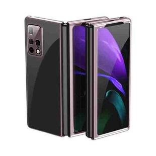 For Huawei Mate X2 Ultra-thin Electroplated Transparent Folding Case(Rose Gold)